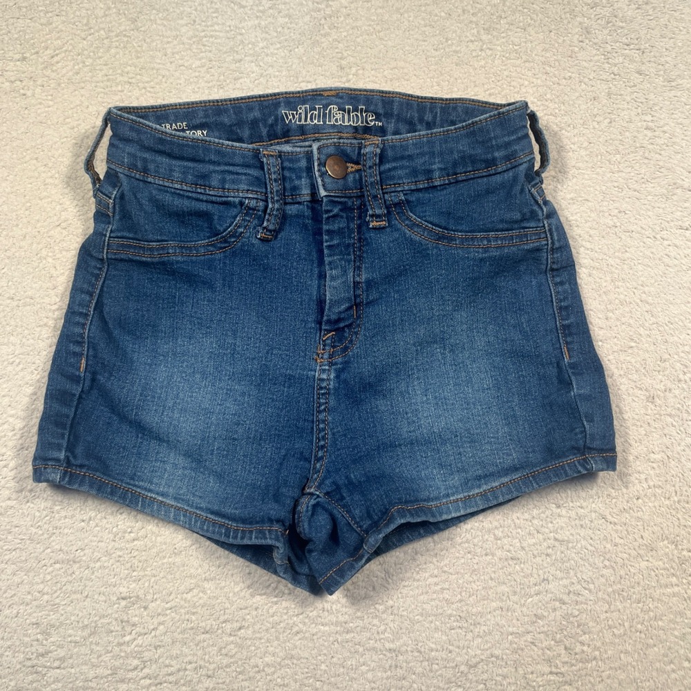 Wild Fable Denim Shorts High Rise Dark Wash Casual Cute Size‎ 00